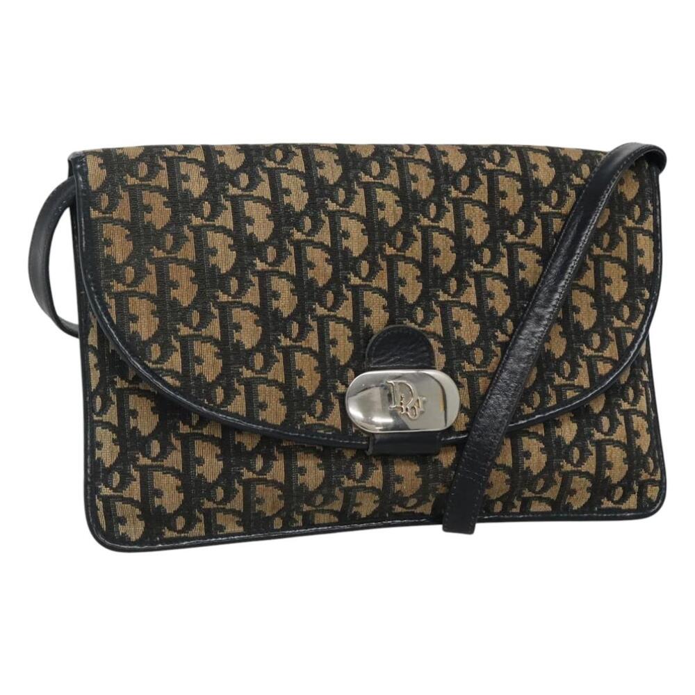 DIOR Trotter Canvas Shoulder Bag Navy